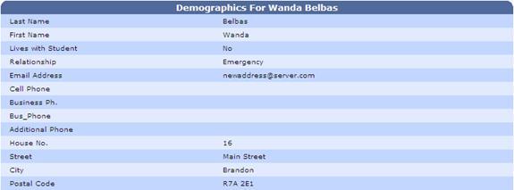 Your newly entered email address will display on the demographics form.