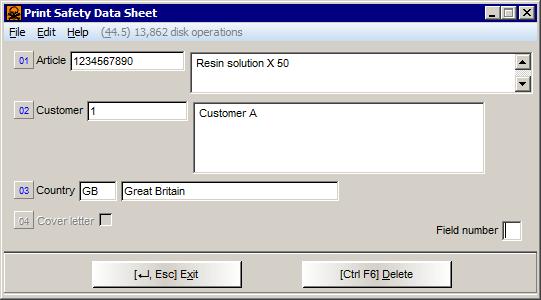 allocation to every selected SDS) you have to enter the customer name or number.