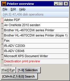The File pull-down menu contains the following items: Printer settings Ctrl+F11: By means of this item or the shortcut keys (Ctrl)(F11) you may set a printer for the program MSDS+.