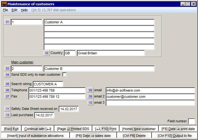Customer administration You have to provide your customers with the SDSs when they first purchase your product, if the SDS has been altered since the last delivery or if the SDS has been altered and