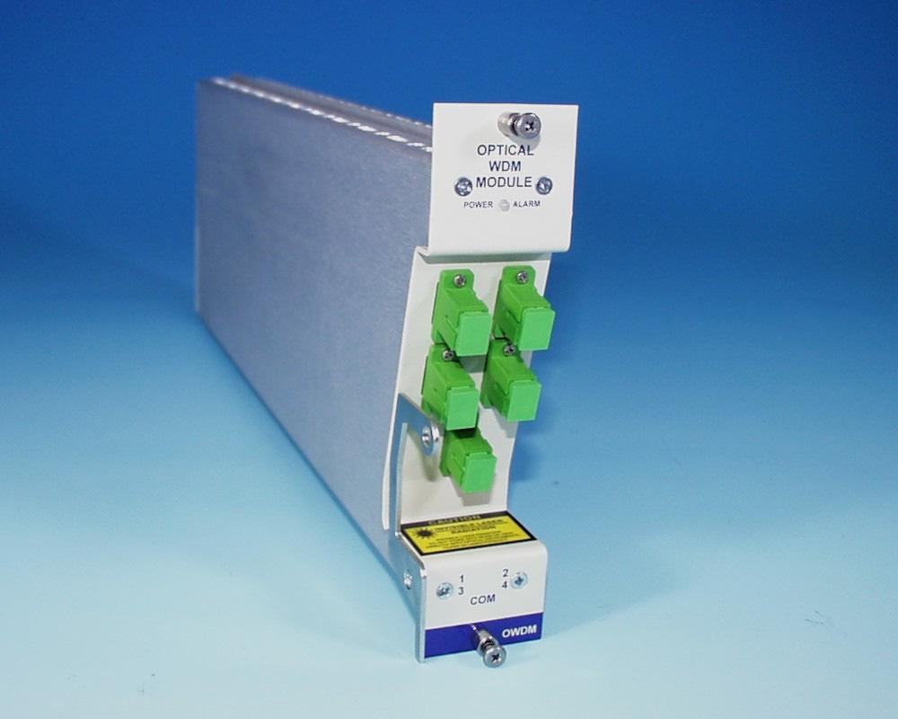 Description Features The optical wavelength division multiplexer module is designed to plug into the PBN optical communications mainframe chassis (OCM).