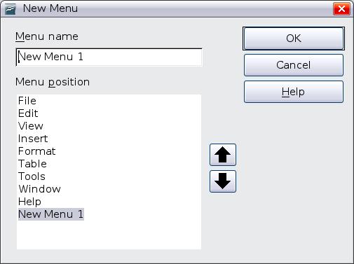 After creating a new menu, you need to add some commands to it, as described in Adding a command to a menu on page 16.