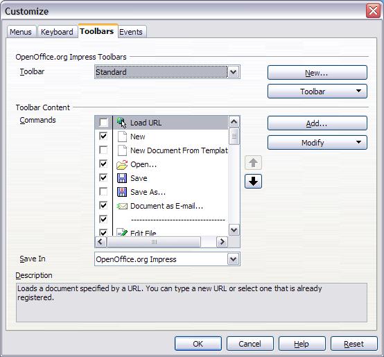 7) When you are done customizing toolbars, click OK to save your changes. Figure 12.