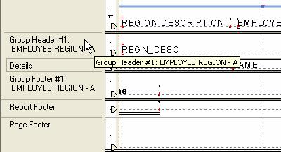 Changing a Group's Options When you scroll through the pages of your report, you will see a continuation of the group, REGION, from one page to the next, but you have to go back to the previous page