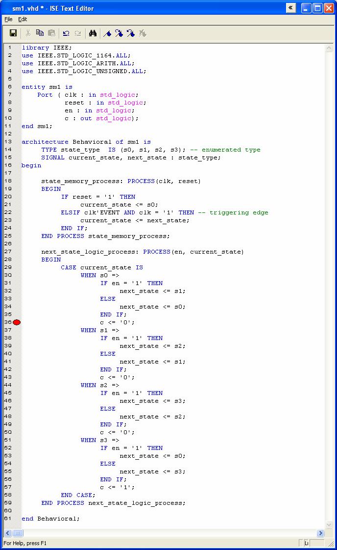 SM1 VHDL Code Jim Duckworth,