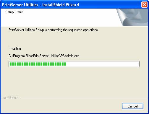 5.The system will start to install the utilities automatically. 6. The Print Server windows utilities Installation procedure is totally completed.