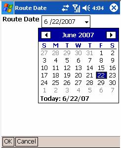 - Two ways to select the date: 1. 2. By default today s date is selected. If for some reason you would like to download a route for a different day, click the arrow on the right side of the date.