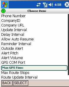 xii) Max GPS Fixes This allows you to set the max number of GPS Fixes that are allowed to be stored on the device.