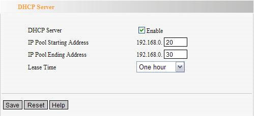 4. Lease Time: You can set the time period during which the DHCP allows the assigned IP addresses to be used by the clients.