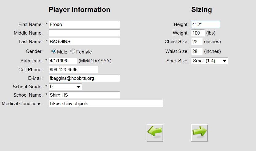 Picture and Document Upload The registrant will access the picture and document page when: An account is created and the player information form is completed.