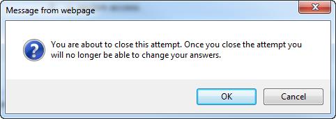 Click OK in the popup dialog box to submit your answers. 6.