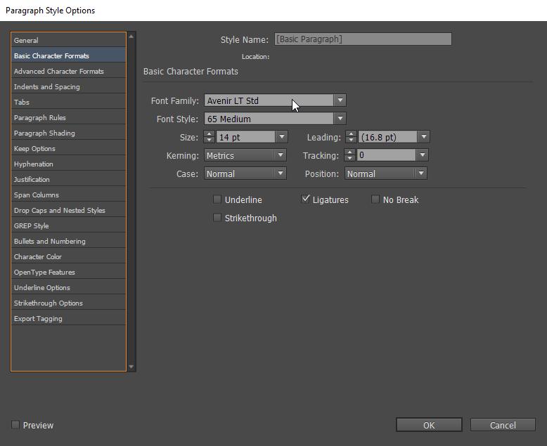 Styles Creating new Paragraph Styles To create standards for text in InDesign, click Window > Styles > Paragraph Styles.