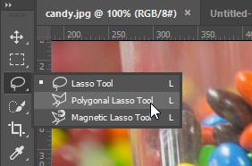 The Lasso Tool uses the keyboard shortcut [L] to engage, and [SHIFT] + [L] to switch between options. The three major lassos are lasso, polygonal lasso, and magnetic lasso.