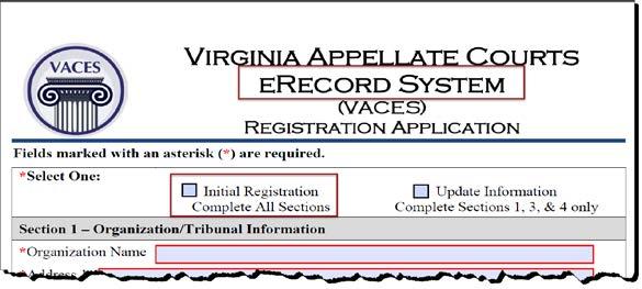 REGISTRATION PAGE 2-4 Individuals registering as a pro se filer for system access/permission must complete all sections of the application.