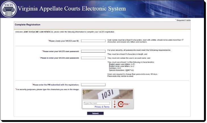 REGISTRATION PAGE 2-8 required to update the Firm s account. Step 5 After the application is completed and signed, email the form to the appropriate Court Administrator.