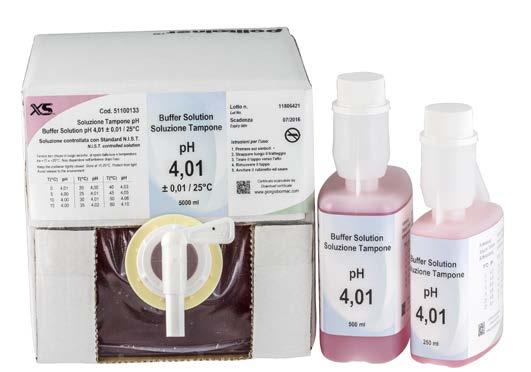 date and batch number reported on the bottle ph BUFFER SOLUTIONS Code Packaging ph Value