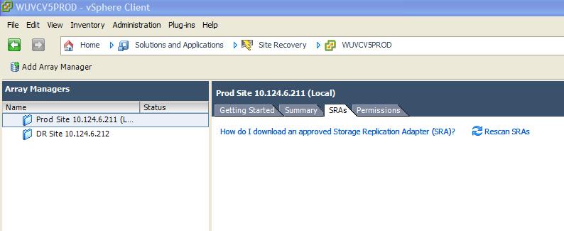Step 4: Configure Array Managers Once the SRM partnership between the two sites is established the Array Manager needs to be configured.