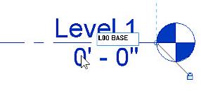 Note: As you place the cursor to create a level, if the cursor aligns to an existing level line, a temporary vertical dimension displays between the cursor and that level line. 4.