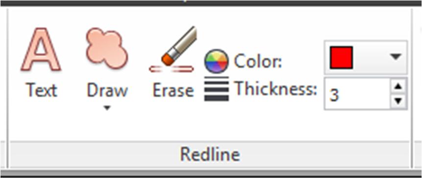 8.3 Creating redlines The Redline Tools panel on the Review tab enables you to markup viewpoints and clash results with redline annotations.