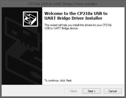 Continue installation in the "CP210x USB to UART