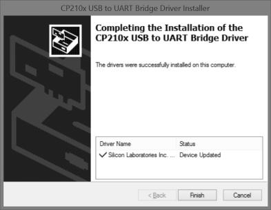 9. The "The Drivers were successfully installed on this computer" message
