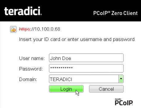 your configuration: for example, the User name and Domain fields may be readonly. 2. If required, type your credentials.