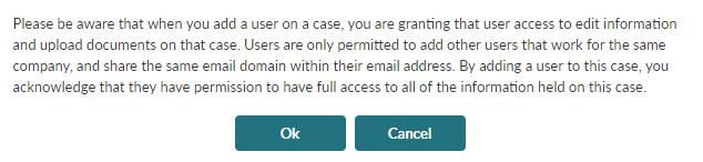 Any user wanting access to the information on the system must be invited to the case using this option.