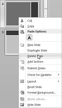 Select the slide after which you want the new slide to be added. Figure 14.9 Select a layout for the slide you re adding to the presentation. 4.