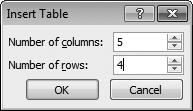Microsoft PowerPoint: Creating a Presentation Figure 14.14 Set the number of columns and rows. Figure 14.15 A table with the specified number of columns and rows appears in the placeholder area.