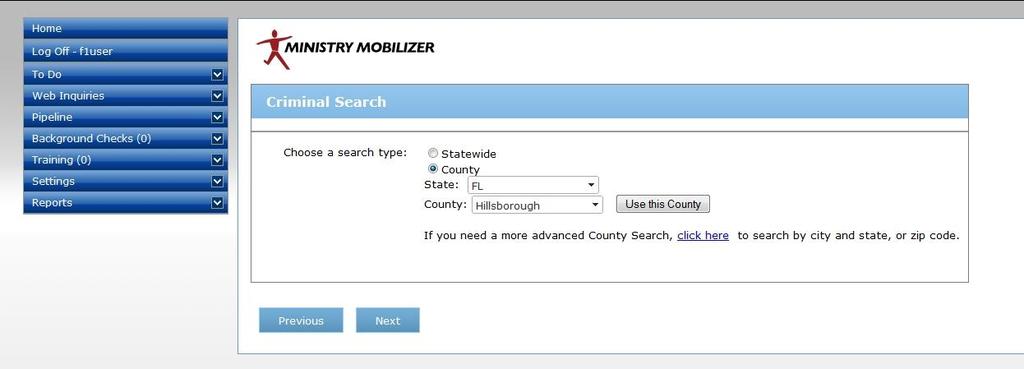 If ordering a BASIC package, you will see the order summary screen. If ordering a PLUS package, you will then select either a statewide search or county search.