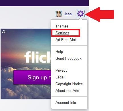 3. In the screen that appears, click on "Accounts" link in the left panel. (It is selected by default.) 4. Locate and click on the "Edit" button opposite your Yahoo Mail account. 5.