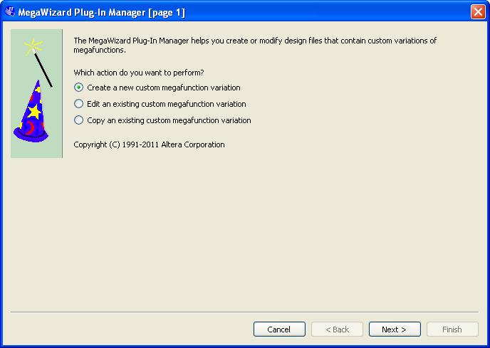 2 2 Chapter 2: Getting Started MegaWizard Plug-In Manager Flow 6. Simulate the MegaCore function variation in your DSP Builder model.