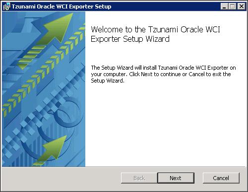 1.2 INSTALLING TZUNAMI ORACLE WCI EXPORTER You must install Tzunami Oracle WCI Exporter on the Oracle WCI Server.