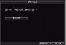 16. To configure network settings, click the Enter button. 17. Enter the IP Address, Subnet Mask and Default Gateway. 18. Click the OK button to return to the Setup Wizard. 19.