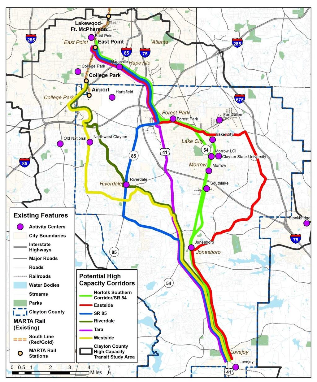 REFINED CORRIDOR DEFINITIONS Incorporates baseline data and input received from public and stakeholders Considers major activity centers, adjacent land uses and development patterns Connections to