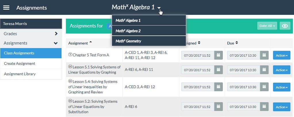 Assignments The Assignments module allows you to create, edit, print, set due dates, and manage your students online assignments.