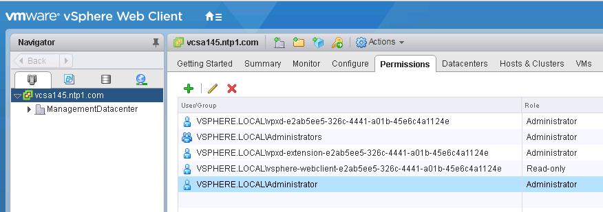 Use the following steps to configure the VDP user or SSO admin user using the vsphere Web Client:. 1.