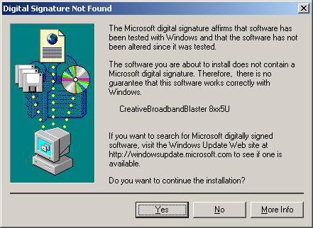 9. If the Digital Signature Not Found dialog box (Figure 3-10) appears, click the Yes button. Before using your DSL Router, you will need to configure your DSL Router.
