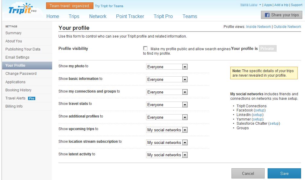 Email Settings Click Email Settings to view and edit your email preferences.