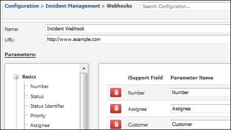 Webhooks You can now configure webhooks for posting isupport s incident, problem, change, customer, opportunity, knowledge, and email data to a web application.