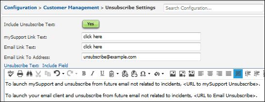 Unsubscribe Option for Customer Correspondence You can now enable customers to unsubscribe from email sent by support representatives via the Desktop, Customer Profile, and Opportunity screens.