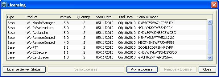 Chapter 3: Licensing 9 and they will appear in the Licensing dialog box, but the License Server will not be able to distribute them until the date specified.
