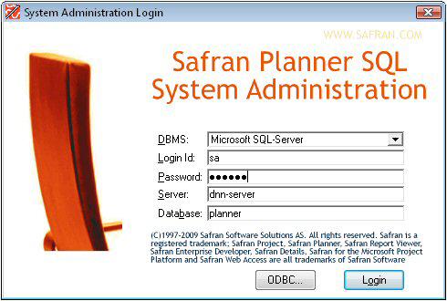 6 CHAPTER 2 Using the Safran PLanner SQL System Administration Application 3 Choose the program file (saplsql.exe) from the appropriate directory window in your windows explorer.