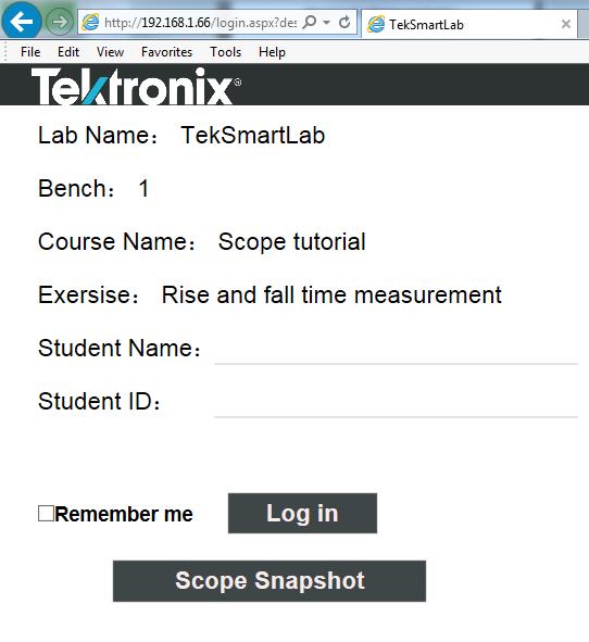 Datasheet Students can login in to the web page using their mobile device to
