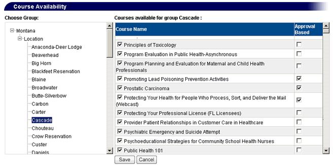 Managing Course Availability Course Availability The graphic above illustrates the Course Availability interface.