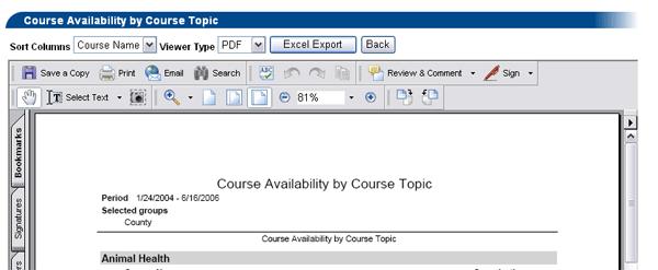 Report Viewer Course Roster Export The Course Roster Export gives you a raw data dump of User Information for all registrants of the selected courses. In order to generate a Course Roster Export: 1.