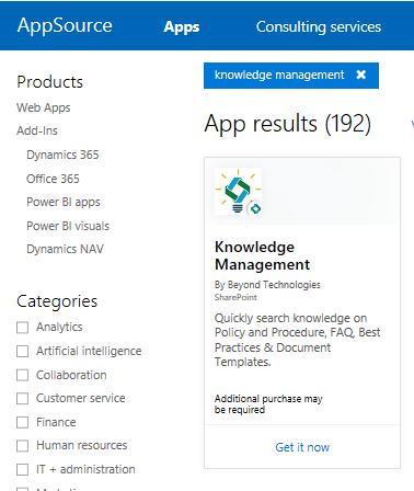 Figure 4: App Source page 6. Click on the app to open up its details page. 7. Sign in to your Microsoft account using either personal mail or Skype credentials.