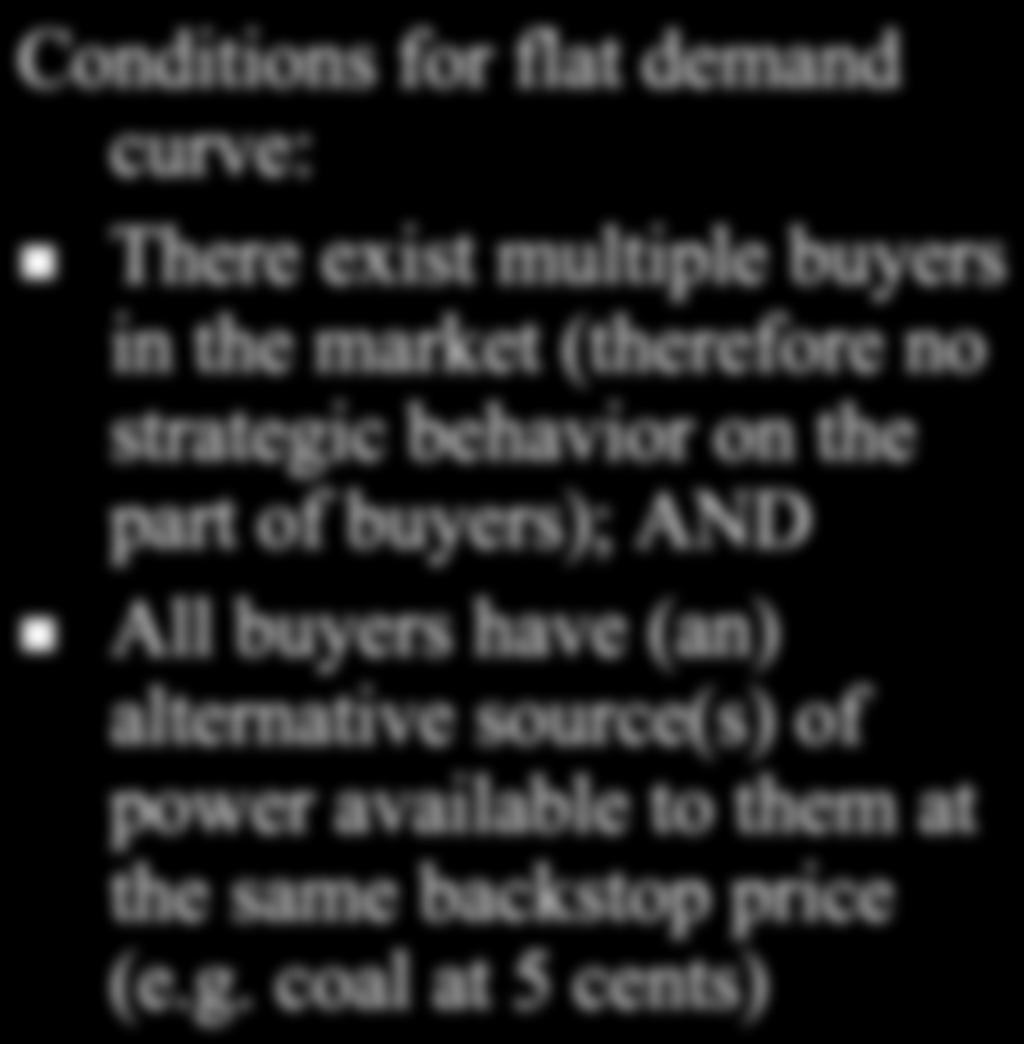 Wind Plant Supply Curves in a PTCand no-ptc World P S no PTC S PTC D Q Conditions for flat demand curve: There exist multiple buyers in the market (therefore no strategic behavior on the