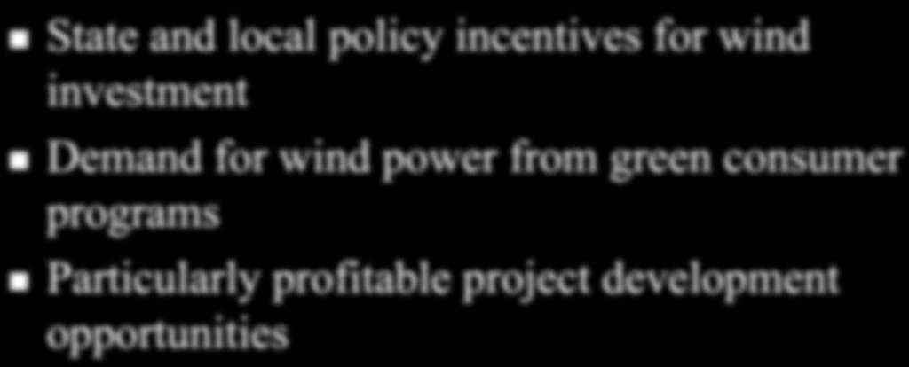 for wind power from green consumer programs