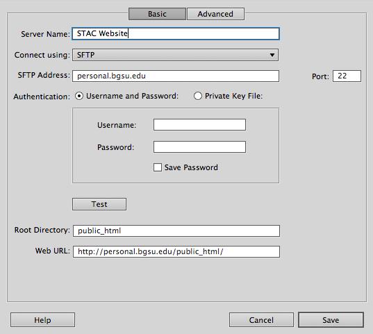 2. GETTING STARTED CONT. Every time you launch Dreamweaver, you have to define your Remote Info.